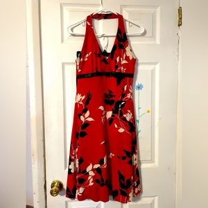 Halter floral tea dress
